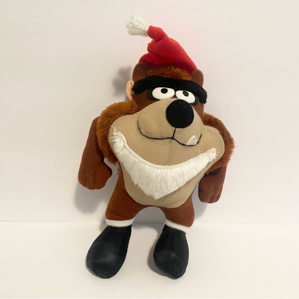 Santa Taz 1992 Warner Bros Plush Stuffed Animal Toy Vintage Christmas